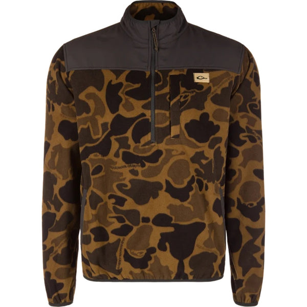 Drake Camp Fleece Over Under Quarter Zip