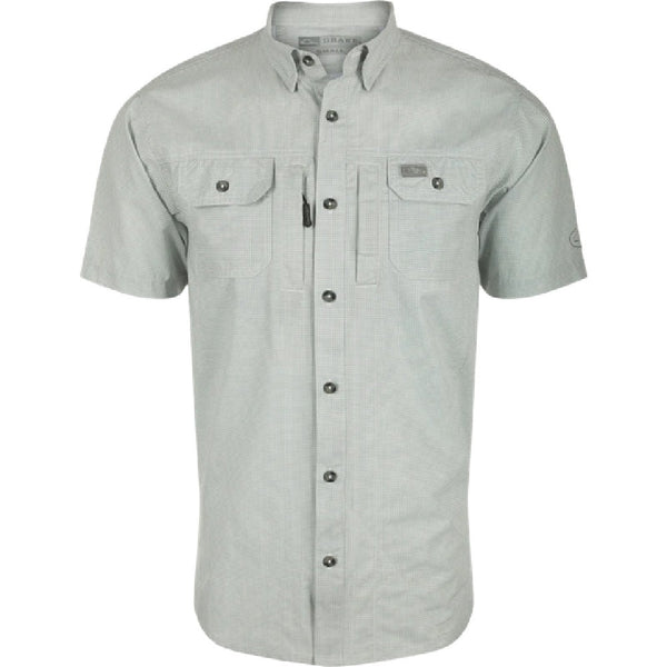 Drake Frat Houndstooth Check Button-Down Short Sleeve Shirt
