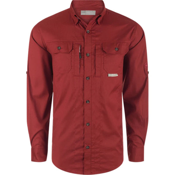 Drake Wingshooter's Trey Dobby Button-Down Long Sleeve Shirt Sun Dried Tomato