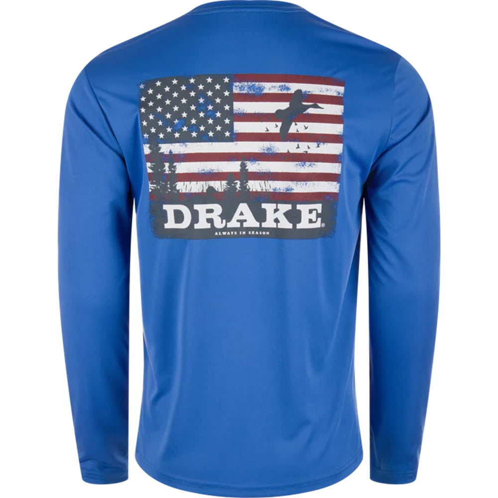 Drake Icon Americana Long Sleeve Performance Crew