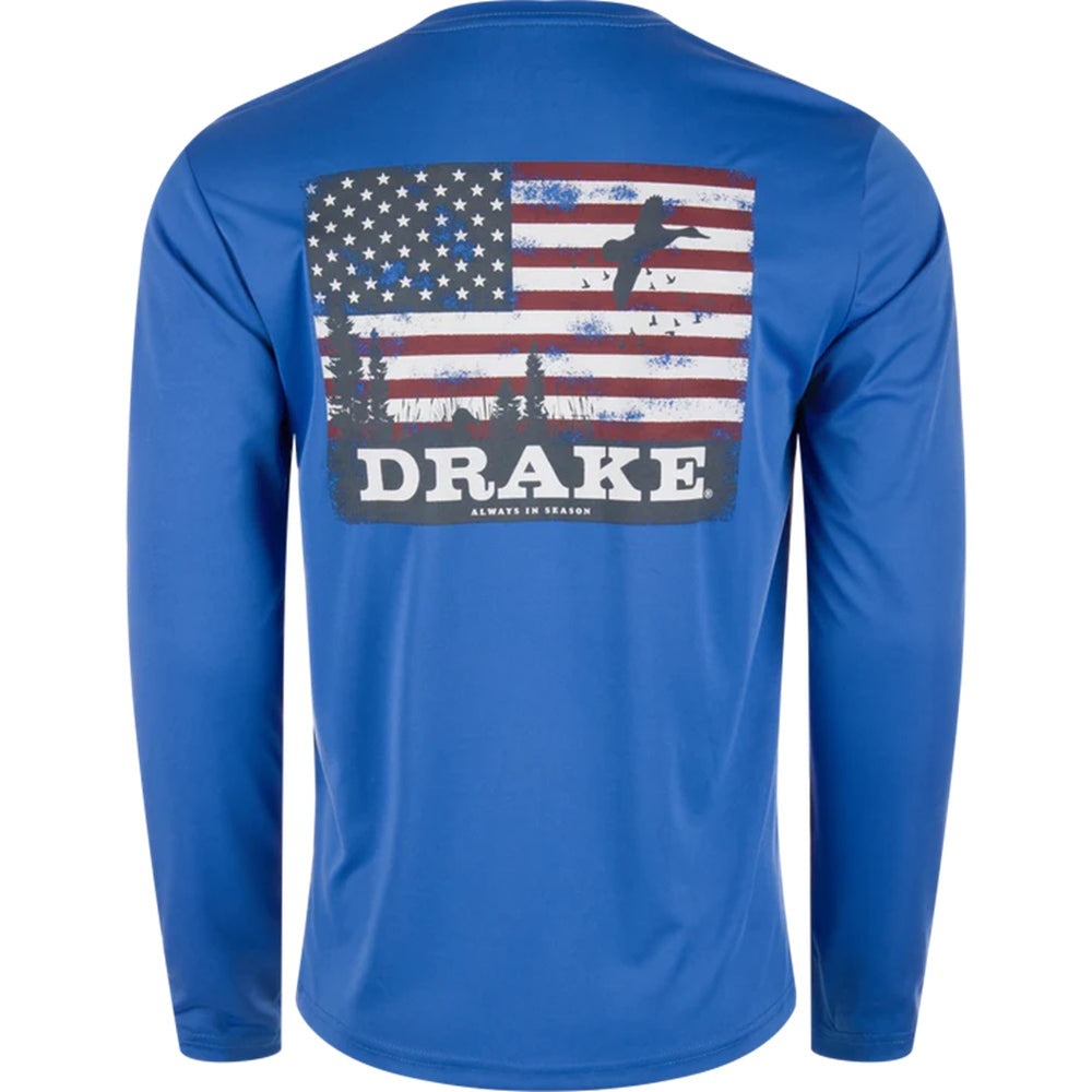 Drake Icon Americana Long Sleeve Performance Crew
