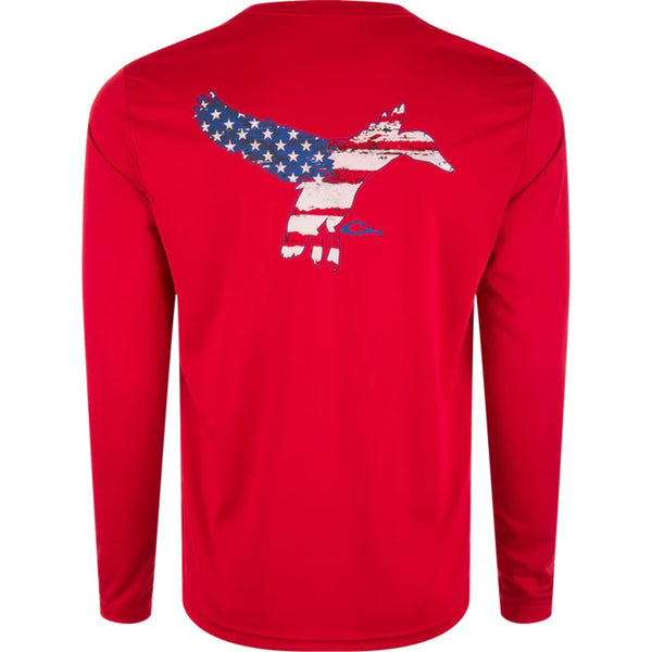 Drake Icon Americana Long Sleeve Performance Crew