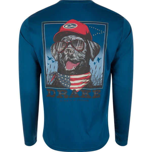 Drake Icon Americana Long Sleeve Performance Crew