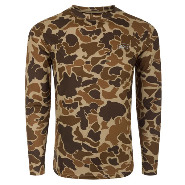 Drake Waterfowl Youth EST Camo Performance L/S Crew