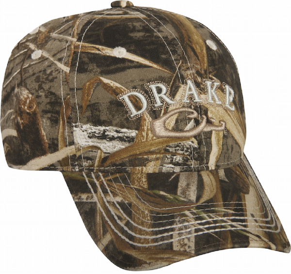 Drake Waterfowl Camo 6-Panel Cotton Drake Logo Cap