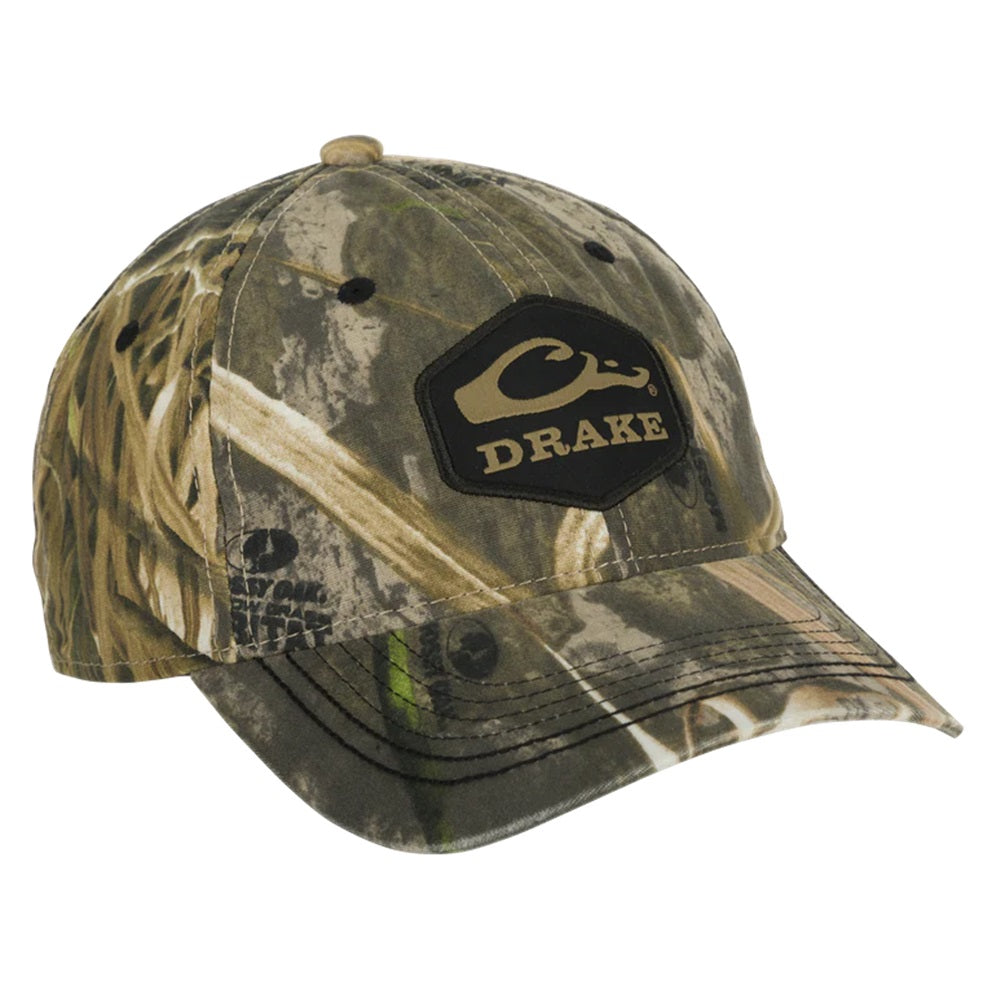 Drake Waterfowl Camo Cotton Twill Hex Patch Cap Mossy Oak Shadow Grass Habitat