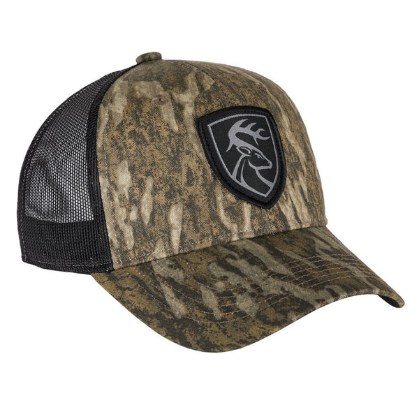 Drake Non-Typical Patch Logo Mesh Back Camo Cap Mossy Oak Bottomland