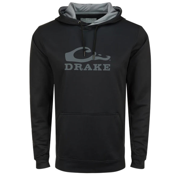 Drake Waterfowl Stacked Logo Hoodie Caviar Black