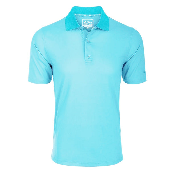 Drake Waterfowl Performance Stretch Polo Blue Atoll Aqua