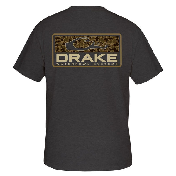Drake Waterfowl Old School Bar Short Sleeve T-Shirt Charcoal Heather