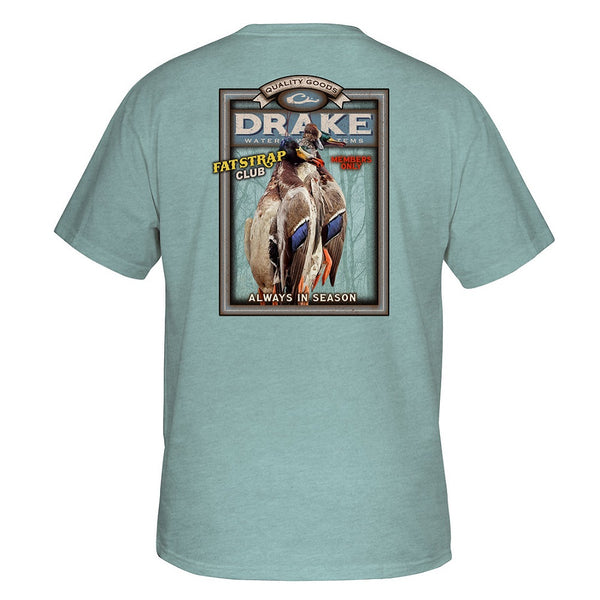 Drake Waterfowl Fat Strap Club Short Sleeve T-Shirt Arona Heather