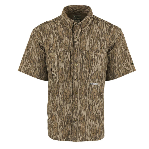 Drake Waterfowl EST Camo Wingshooter's Short Sleeve Mossy Oak Bottomland