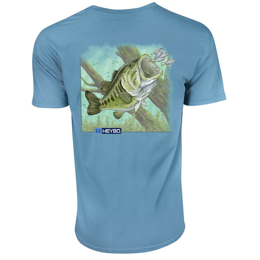 Heybo Bass Short Sleeve T-Shirt Slate Blue