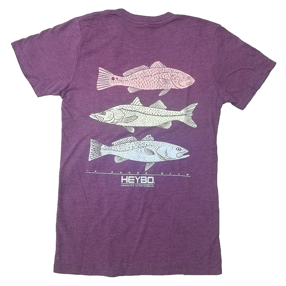 Heybo Inshore Slam Tr-Blend Short Sleeve T-Shirt Maroon Heather