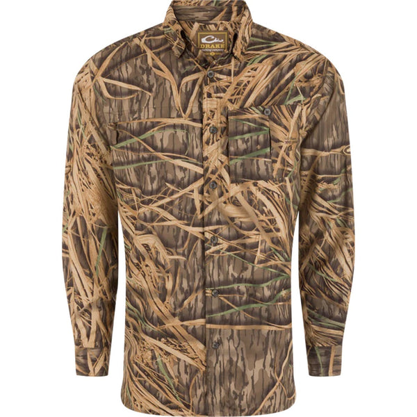 Drake Waterfowl 8-Shot Flyweight L/S Shirt