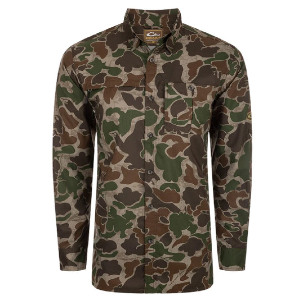 Drake Waterfowl 8-Shot Flyweight L/S Shirt