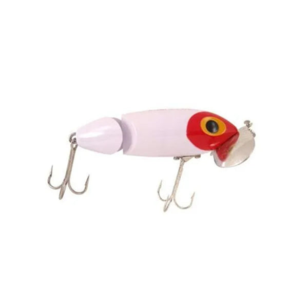 Arbogast Jointed Jitterbug 2.5 Inch White Red Head