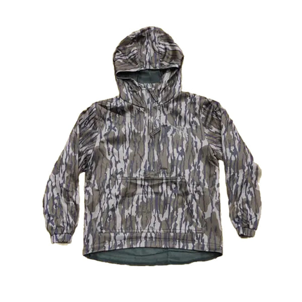 Bow & Arrow Youth Quarter Zip Pullover Green Logo Mossy Oak Original Bottomland