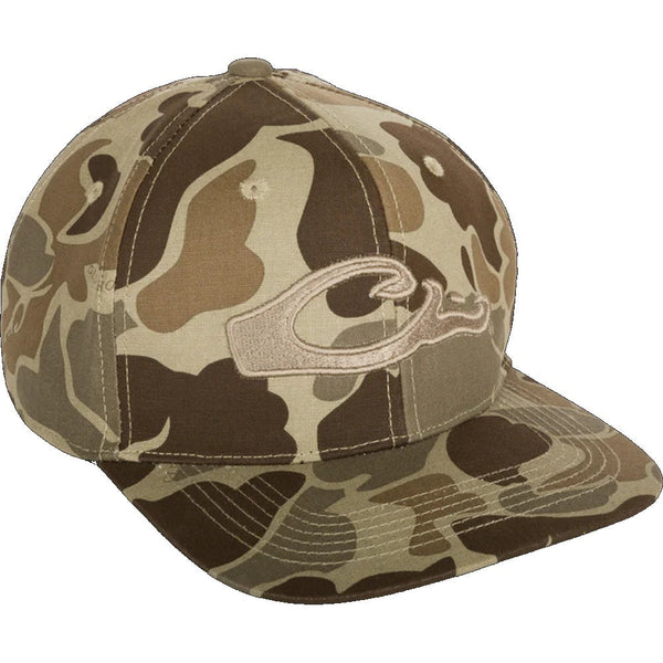 Drake Waterfowl Camo Flat Bill Cap Old School Timber