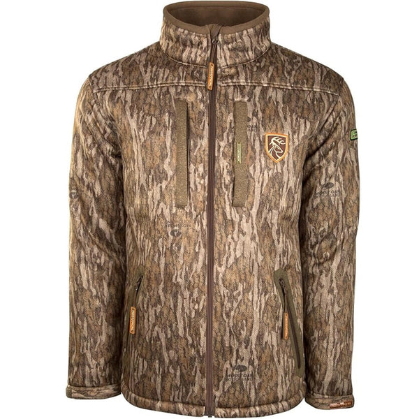 Drake Non-Typical Silencer Full Zip Jacket Full Camo with Scent Control Mossy Oak Bottomland