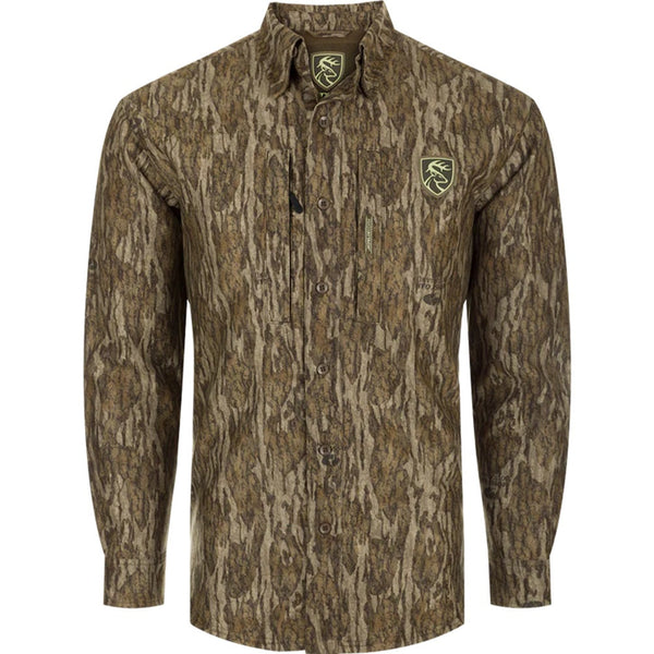 Drake Non-Typical MST Microfleece Softshell Shirt with Scent Control Mossy Oak Bottomland