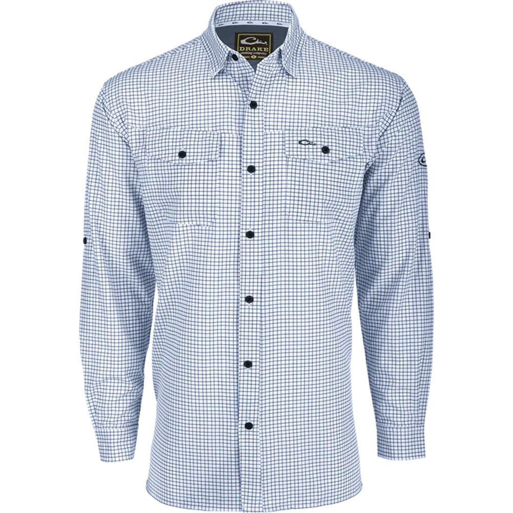 Drake Waterfowl Traveler's Mini Grid Button-Down L/S Shirt Drake Waterfowl Traveler's Mini Grid Button-Down L/S Shirt