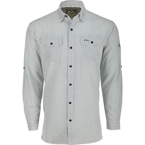 Drake Waterfowl Traveler's Mini Grid Button-Down L/S Shirt