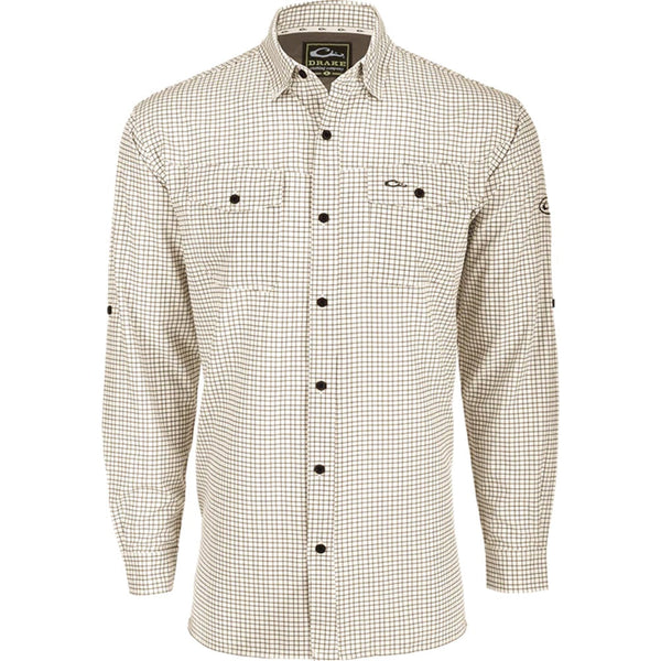 Drake Waterfowl Traveler's Mini Grid Button-Down L/S Shirt