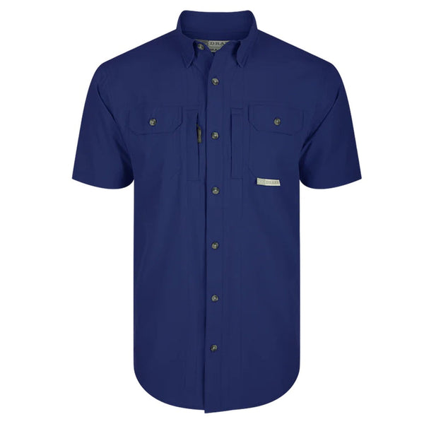 Drake Wingshooter Trey Short Sleeve Shirt Blue Depths Navy