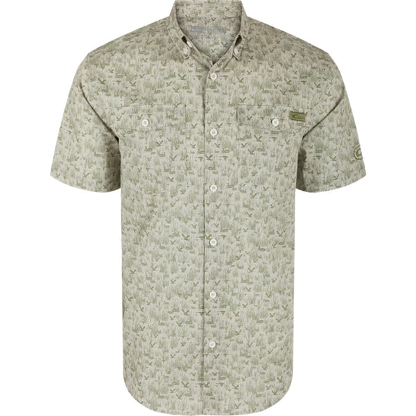 Drake Cotton Marsh Print S/S Shirt