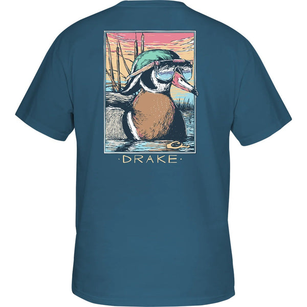 Drake Youth Pop Art Wood Duck Sunglasses Short Sleeve T-Shirt