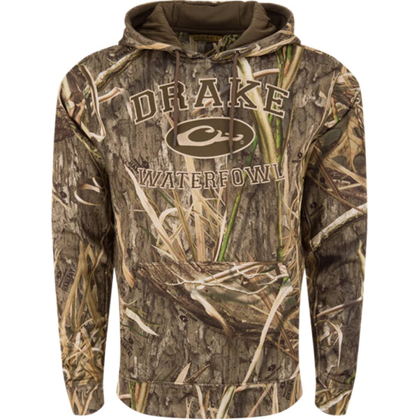Drake Waterfowl MST Performance Logo Fleece-Lined Camo Hoodie
