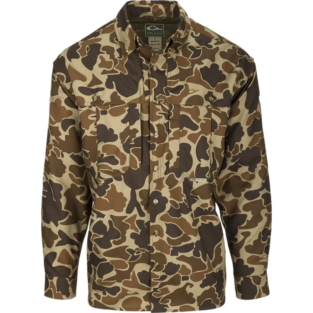 Drake Waterfowl EST Camo Flyweight Wingshooter's L/S Shirt