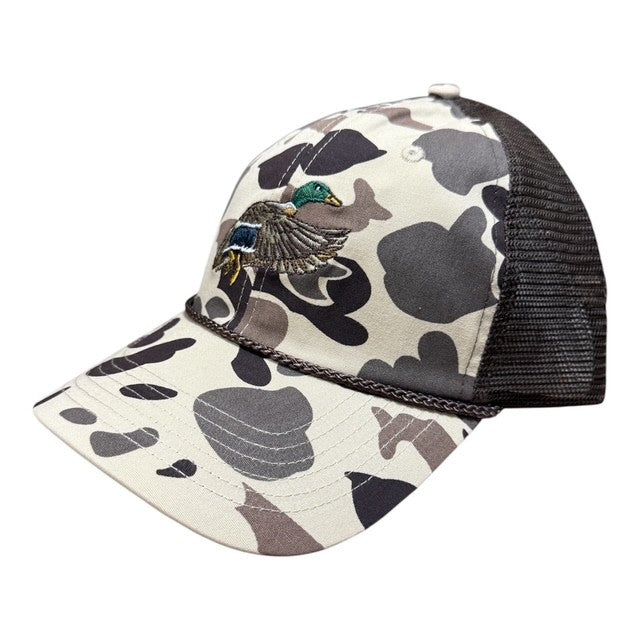 Prairie Oaks Waterfowl Embroidered Mallard Camo Rope Cap