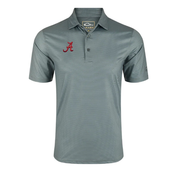 Drake Alabama Performance Chalk Striped Polo Quarry