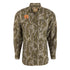Drake Waterfowl Auburn 8-Shot Flyweight Long Sleeve Shirt Mossy Oak Original Bottomland