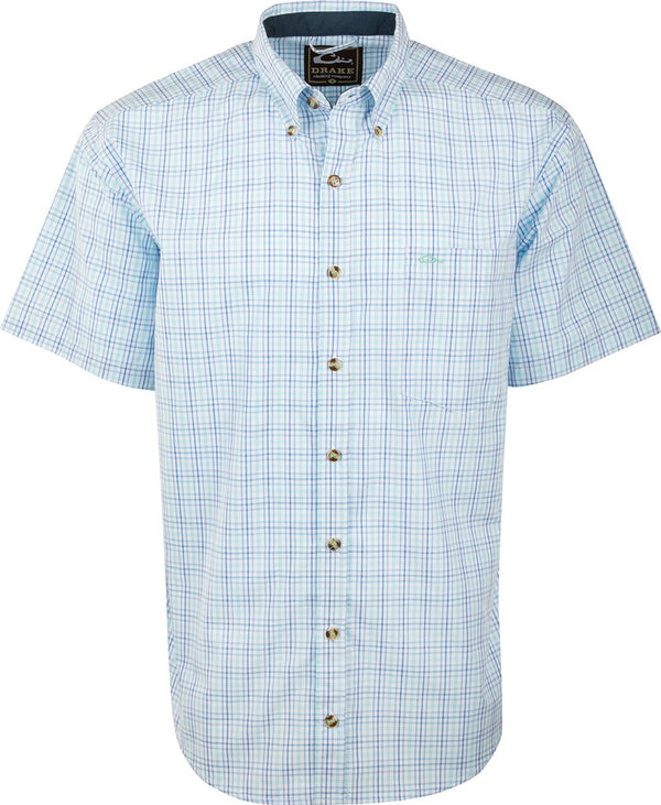 Drake Waterfowl Big Easy Short Sleeve Plaid Shirts with Staycool Fabric