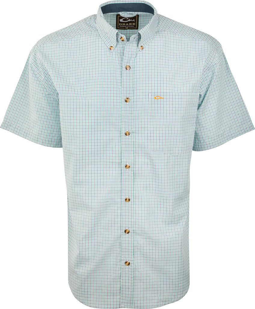 Drake Waterfowl Big Easy Short Sleeve Plaid Shirts with Staycool Fabri