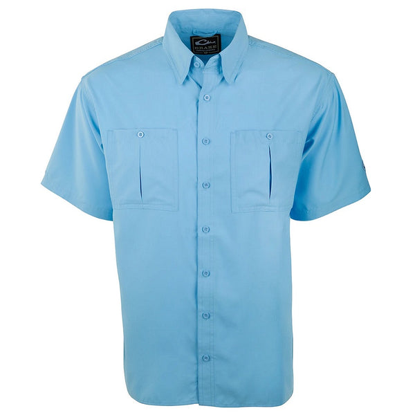 Drake Waterfowl Flyweight Vented Back Short Sleeve Shirt Carolina Blue