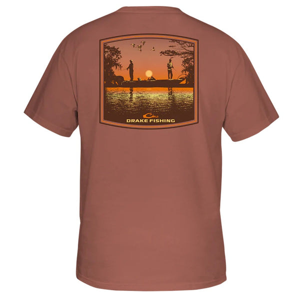 Drake Bass Fishing Sunset Short Sleeve T-Shirt