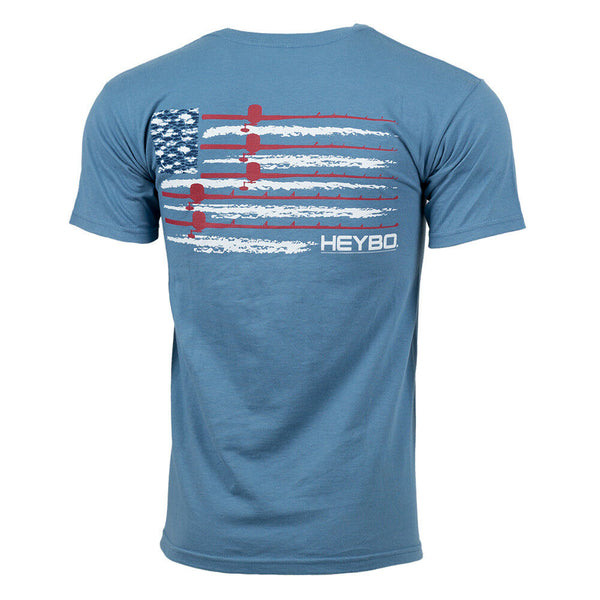 Heybo USA Flag Short Sleeve T-Shirt Slate Blue