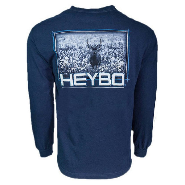 Heybo Deer In Cotton Long Sleeve T-Shirt Navy Blue