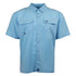 Heybo Boca Grande Short Sleeve Vented Fishing Shirt Azure Blue Front