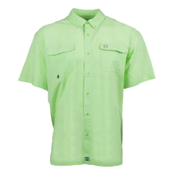 Heybo Boca Grande Short Sleeve Vented Fishing Shirt Patina Green Front