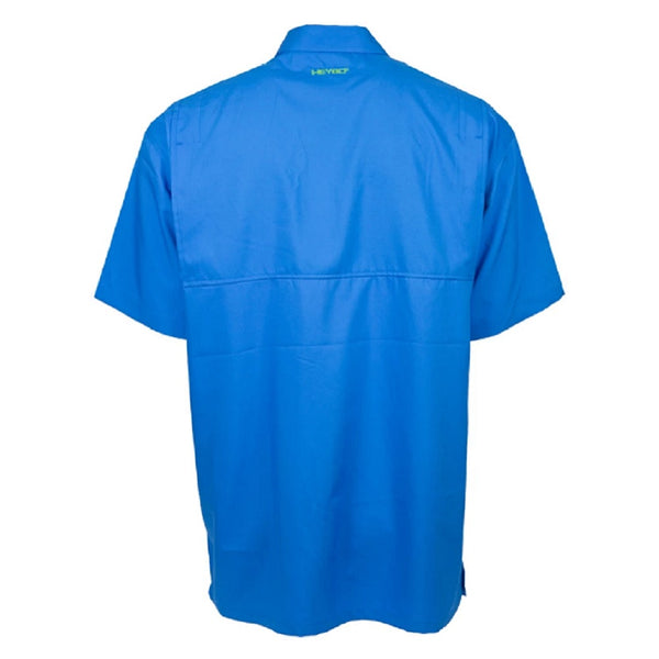Heybo Boca Grande Short Sleeve Vented Fishing Shirt Ocean Blue Back